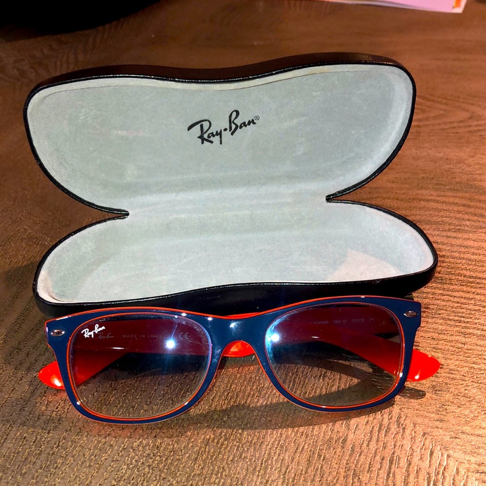 Bold and Bright: Ray-Ban Wayfarer Color Mix Sunglasses Polished Blue and Orange